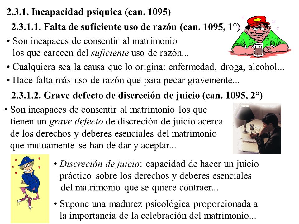 Incapacidad psíquica (can. 1095)