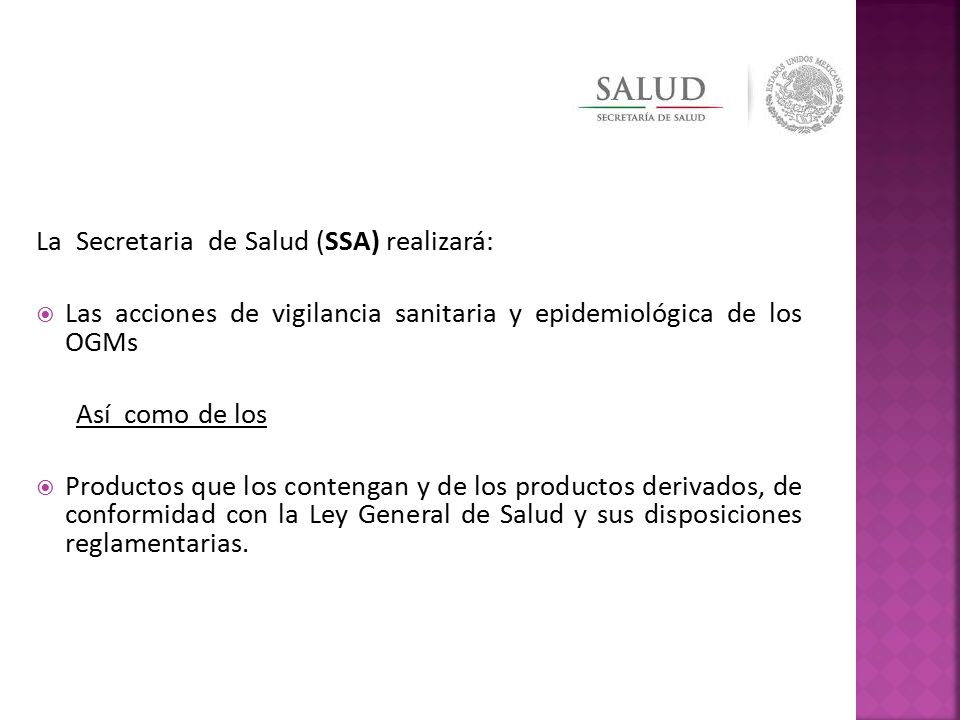 La Secretaria de Salud (SSA) realizará: