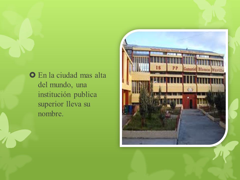 En la ciudad mas alta del mundo, una institución publica superior lleva su nombre.