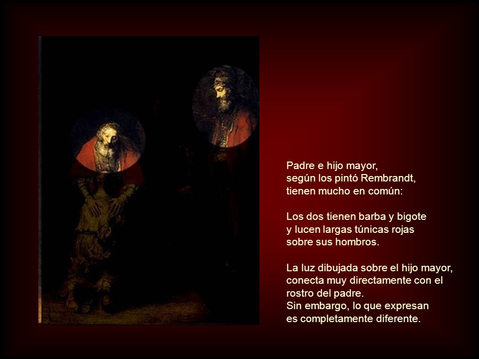 Padre e hijo mayor, según los pintó Rembrandt,