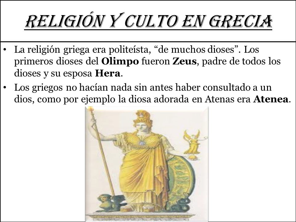 RELIGIÓN Y CULTO EN GRECIA