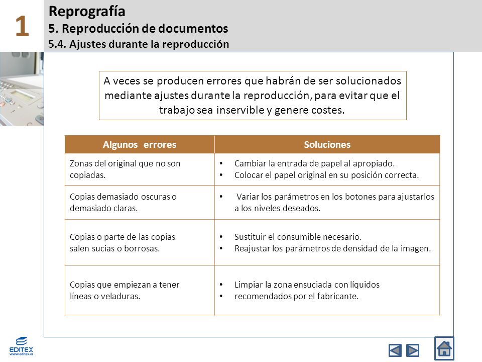 1 Reprografía 5. Reproducción de documentos 5.4. Ajustes durante la reproducción.