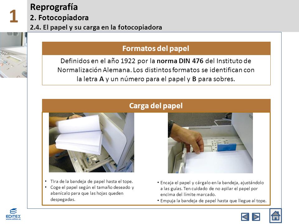 la letra A y un número para el papel y B para sobres.