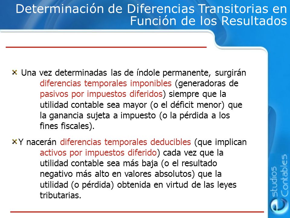 Determinación de Diferencias Transitorias en Función de los Resultados