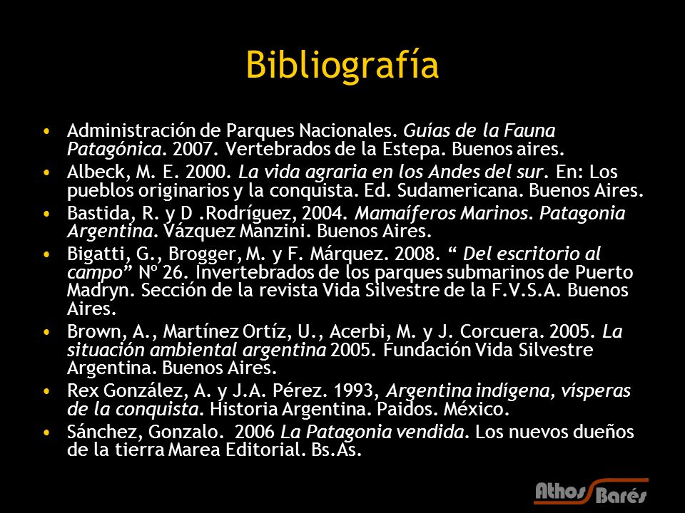 Bibliografía Administración de Parques Nacionales. Guías de la Fauna Patagónica Vertebrados de la Estepa. Buenos aires.