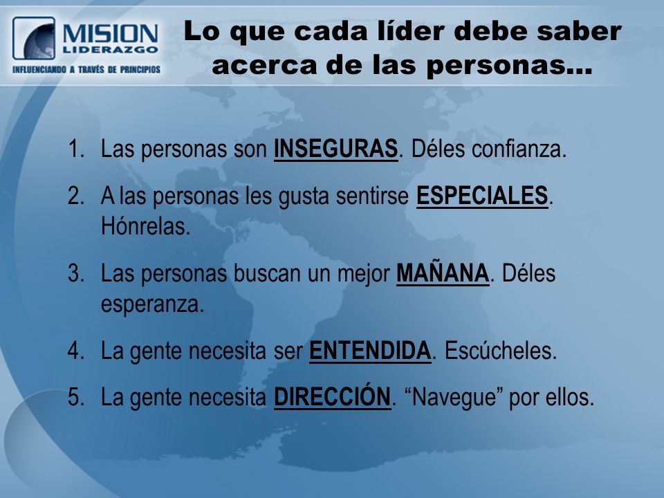 Lo que cada líder debe saber acerca de las personas…