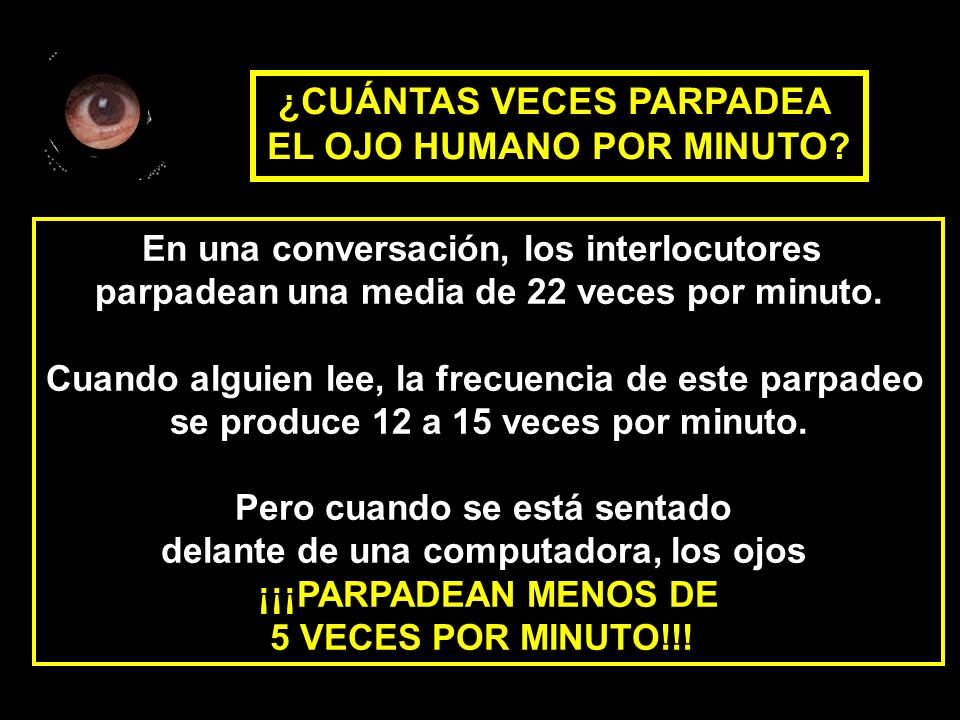 ¿CUÁNTAS VECES PARPADEA EL OJO HUMANO POR MINUTO