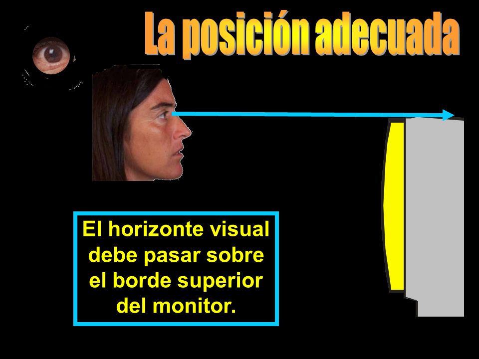 La posición adecuada El horizonte visual debe pasar sobre