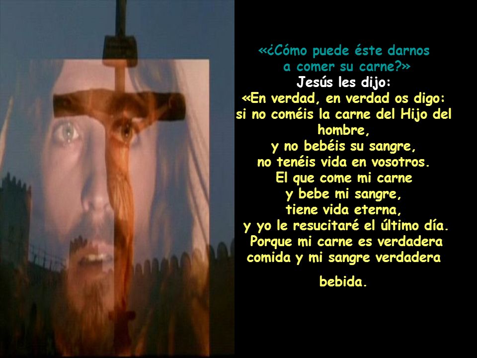 «¿Cómo puede éste darnos a comer su carne » Jesús les dijo:
