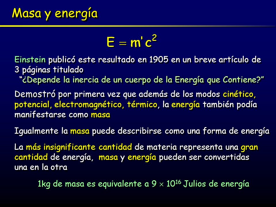 ¿Depende la inercia de un cuerpo de la Energía que Contiene