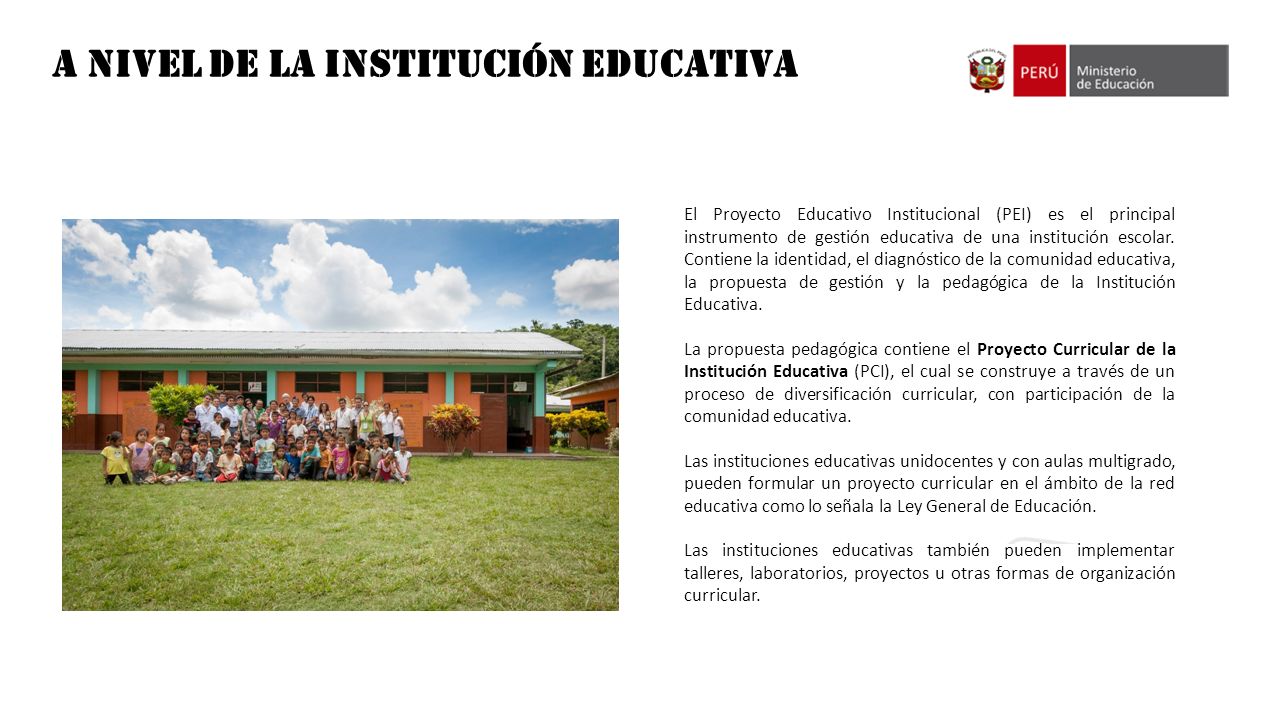 A NIVEL DE LA Institución EDUCATIVA