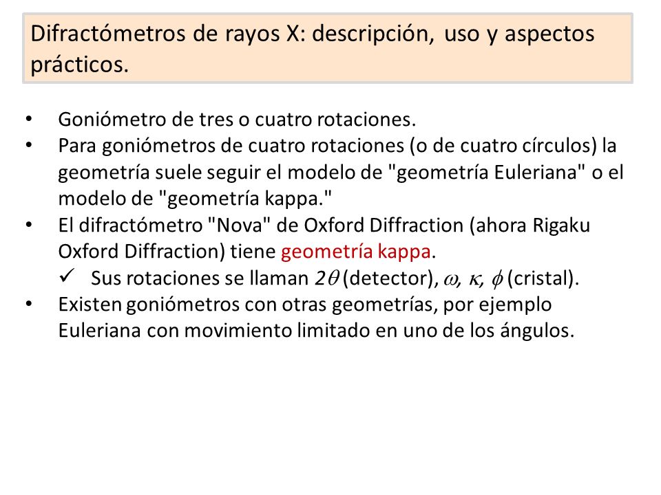 TEMA 8. Difractómetros de rayos X: descripción, uso y aspectos prácticos.  Mantenimiento del equipamiento específico en un laboratorio de rayos X:  generadores, - ppt descargar