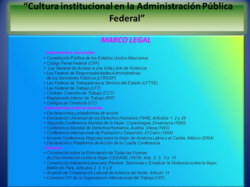 Cultura institucional en la Administración Pública Federal