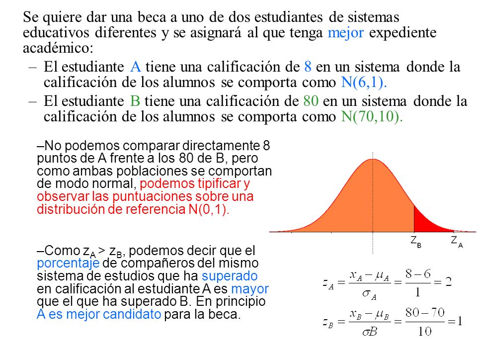Se quiere dar una beca a uno de dos estudiantes de sistemas educativos diferentes y se asignará al que tenga mejor expediente académico: