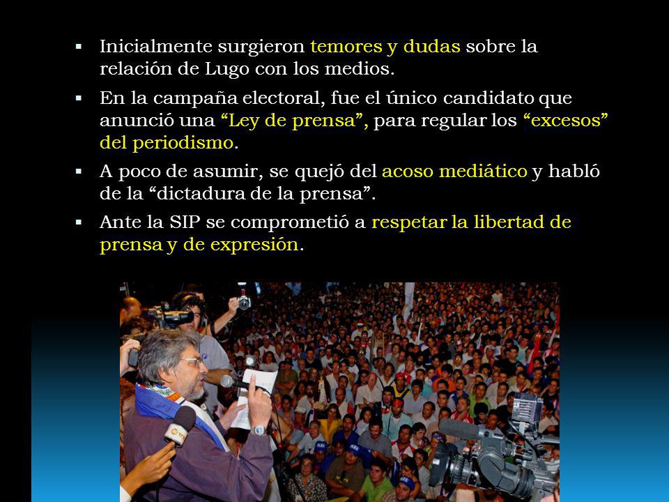Inicialmente surgieron temores y dudas sobre la relación de Lugo con los medios.