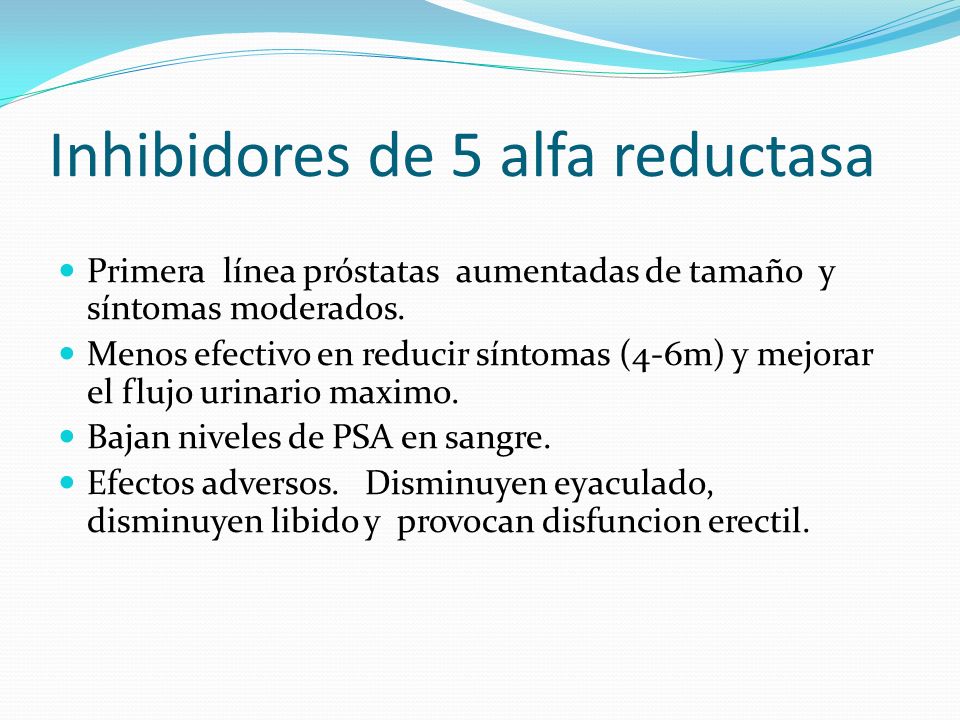 Inhibidores de 5 alfa reductasa