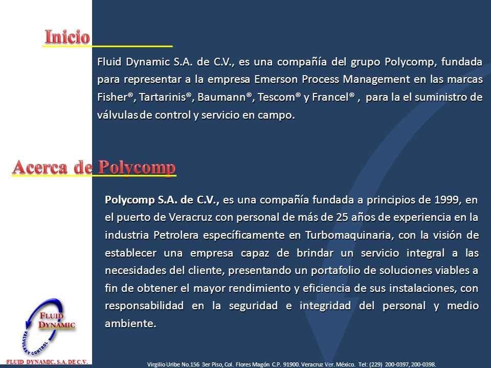 Inicio Acerca de Polycomp