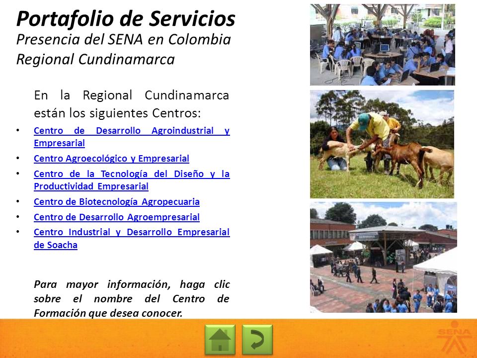 Presencia del SENA en Colombia Regional Cundinamarca