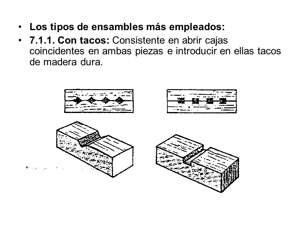 Los tipos de ensambles más empleados: