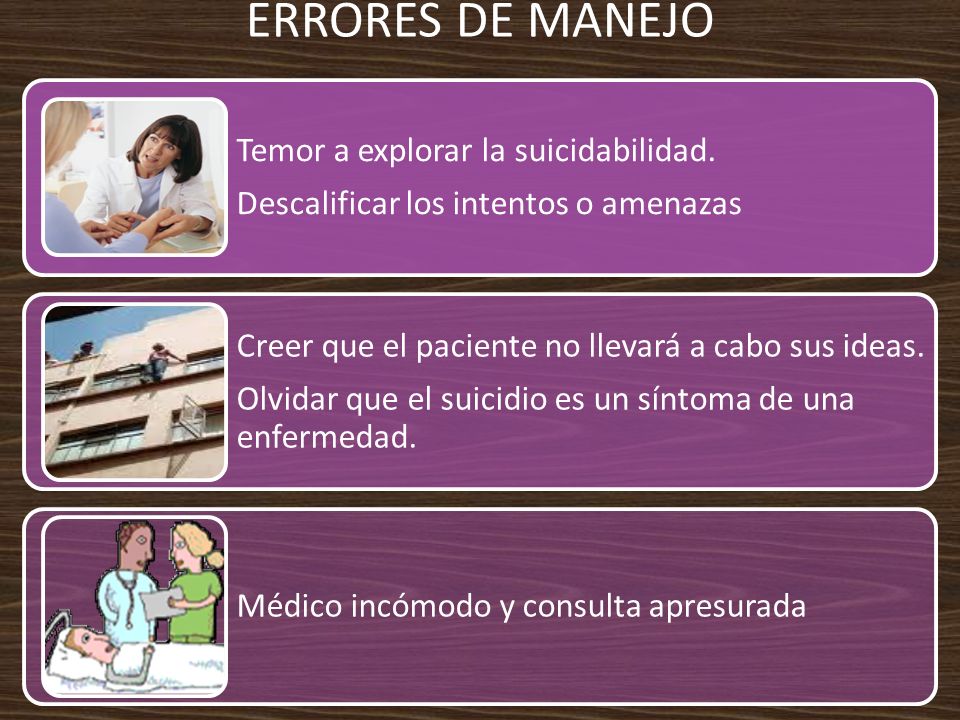 ERRORES DE MANEJO Descalificar los intentos o amenazas