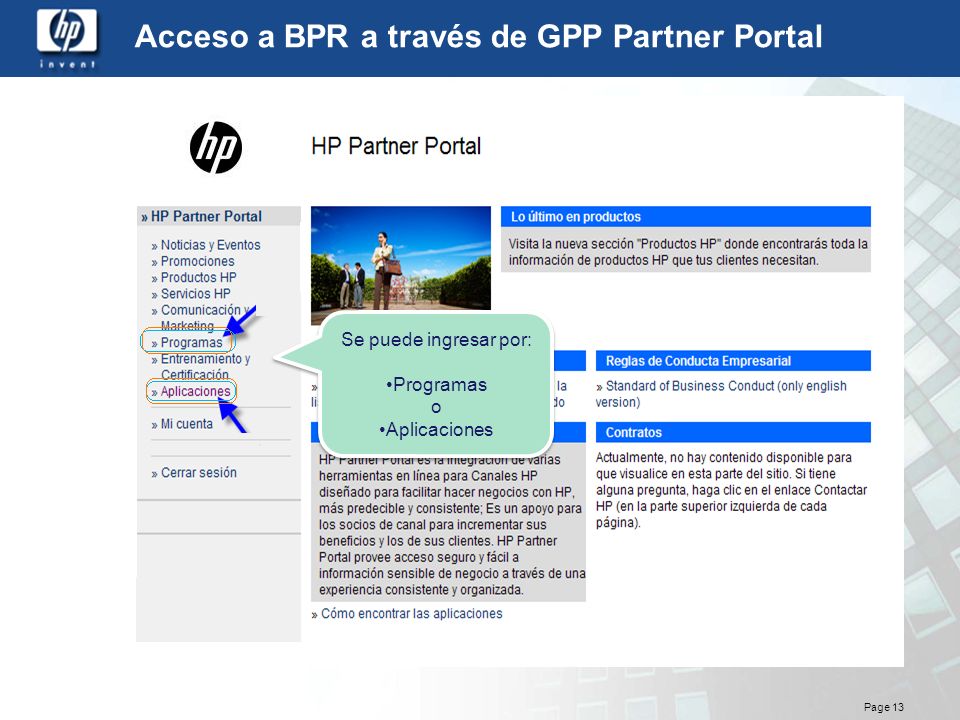 Acceso a BPR a través de GPP Partner Portal