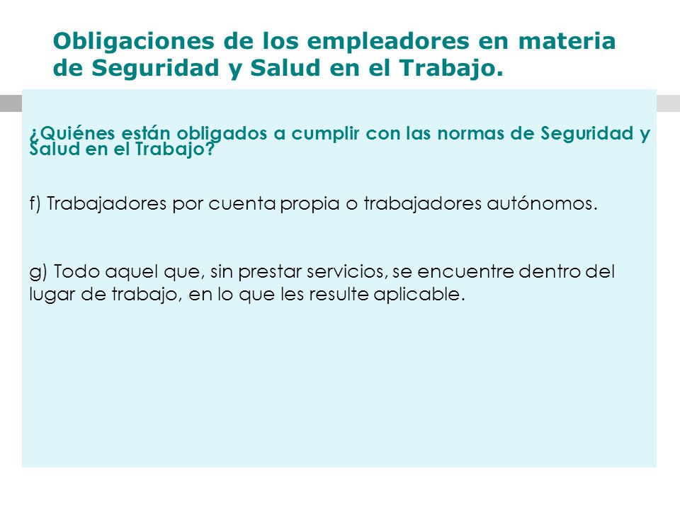 Obligaciones de los empleadores en materia de Seguridad y Salud en el Trabajo.