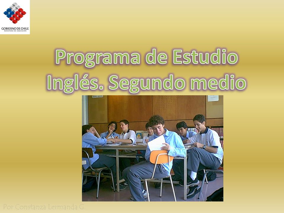 Programa de Estudio Inglés. Segundo medio