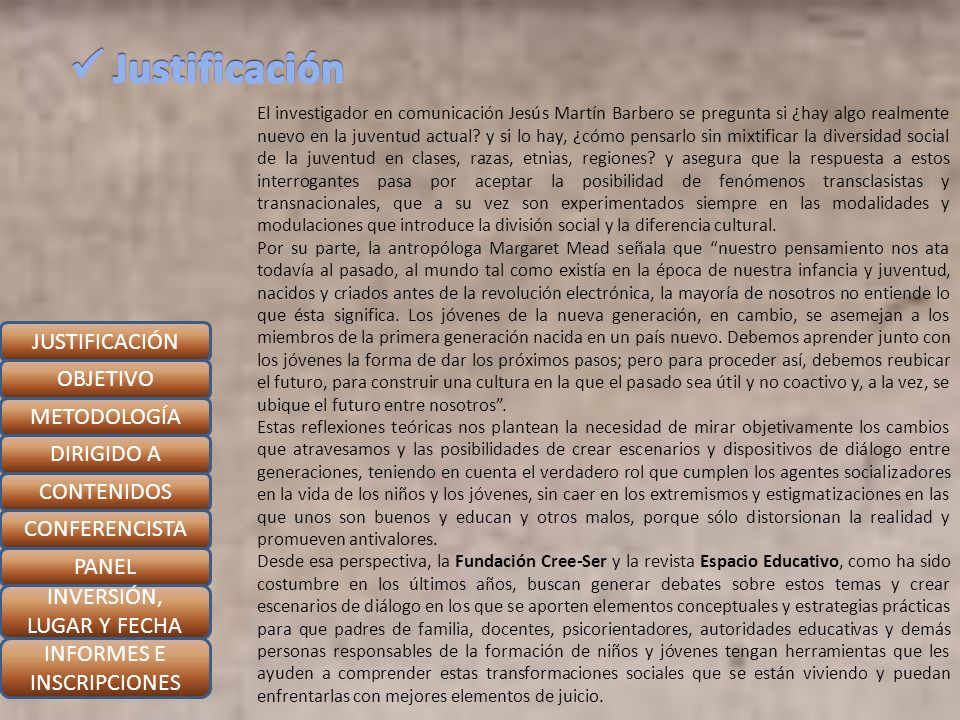 Justificación JUSTIFICACIÓN OBJETIVO METODOLOGÍA DIRIGIDO A CONTENIDOS