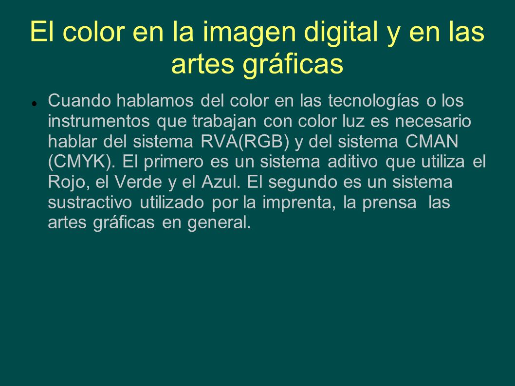El color en la imagen digital y en las artes gráficas