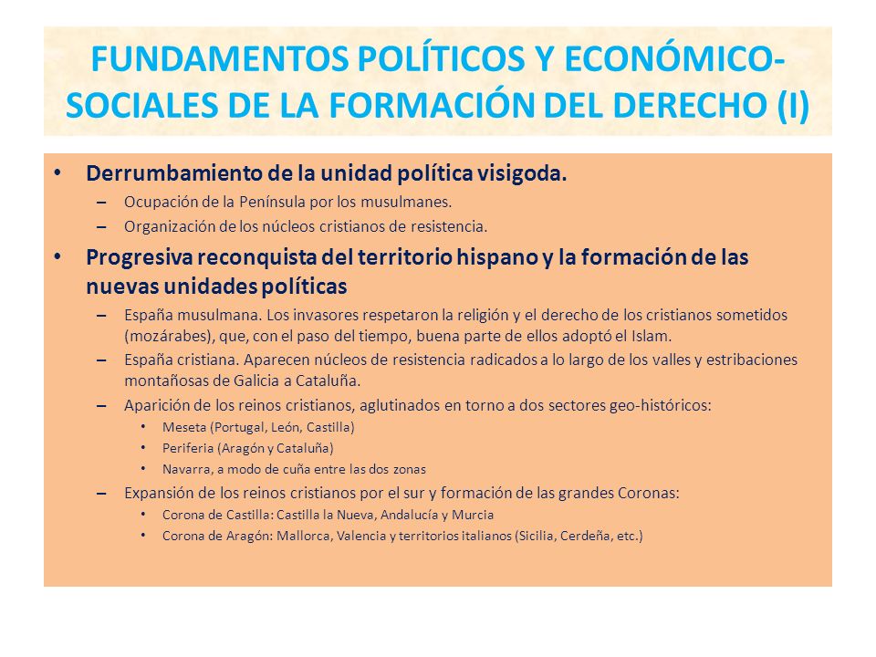 FUNDAMENTOS POLÍTICOS Y ECONÓMICO-SOCIALES DE LA FORMACIÓN DEL DERECHO (I)