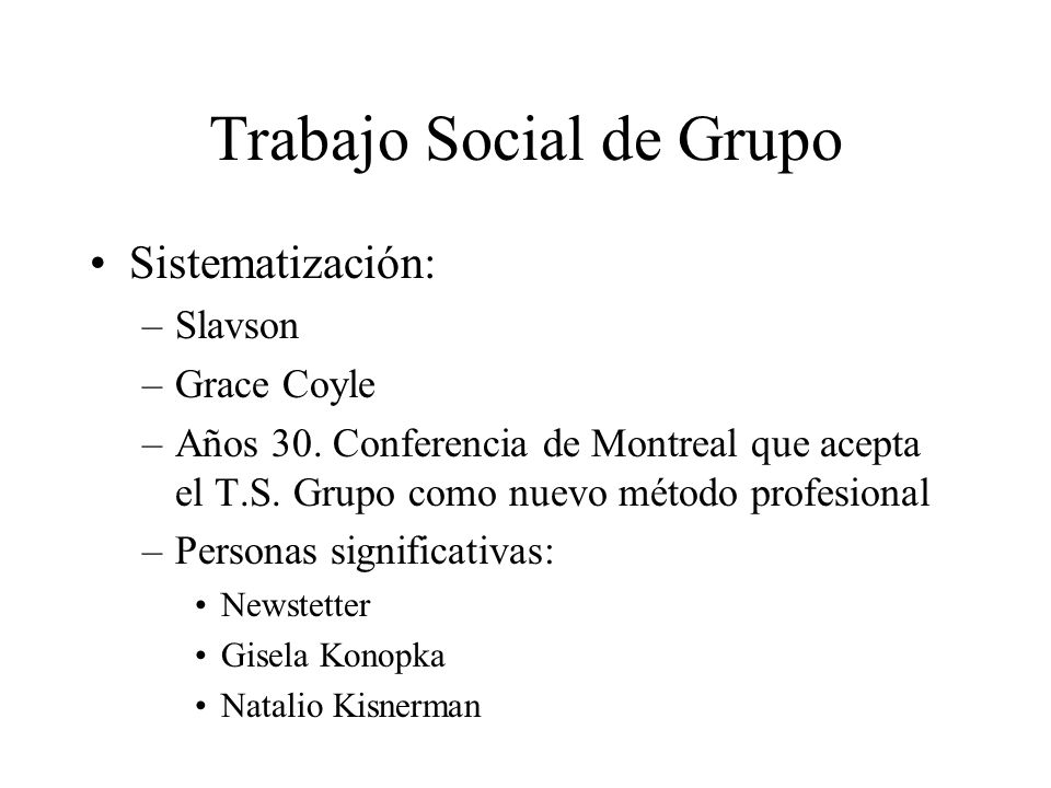 Trabajo Social de Grupo