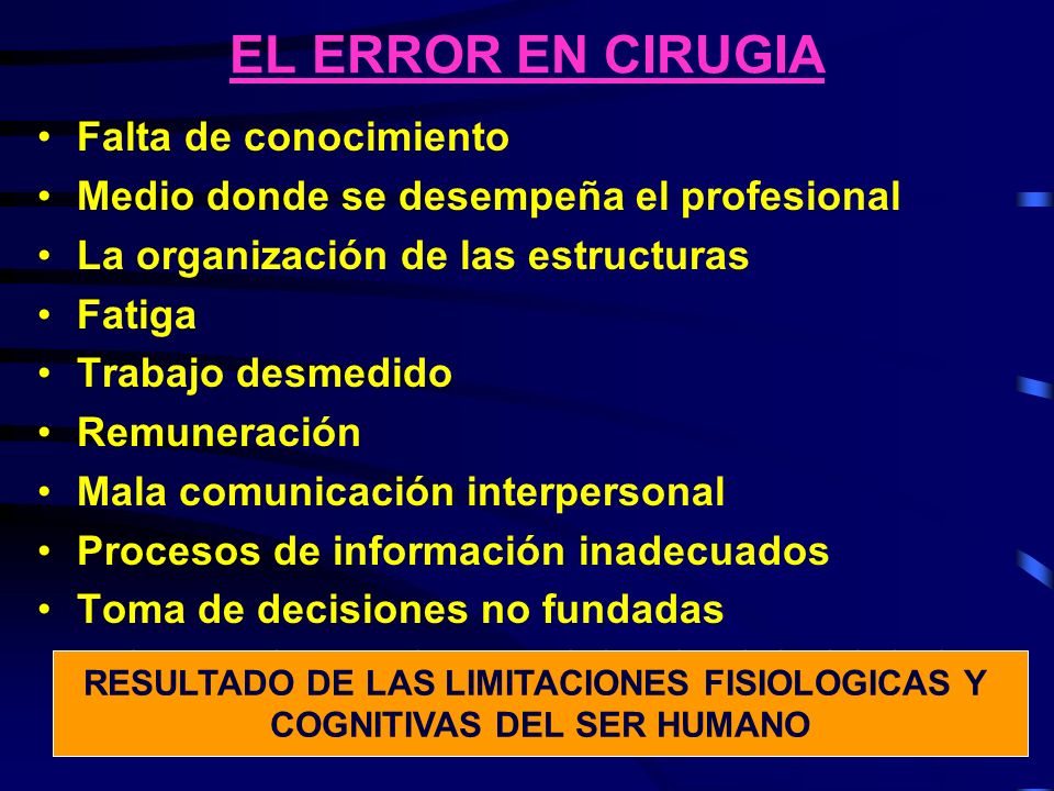 RESULTADO DE LAS LIMITACIONES FISIOLOGICAS Y COGNITIVAS DEL SER HUMANO