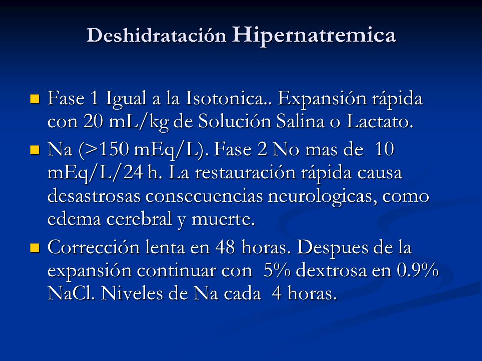 Deshidratación Hipernatremica