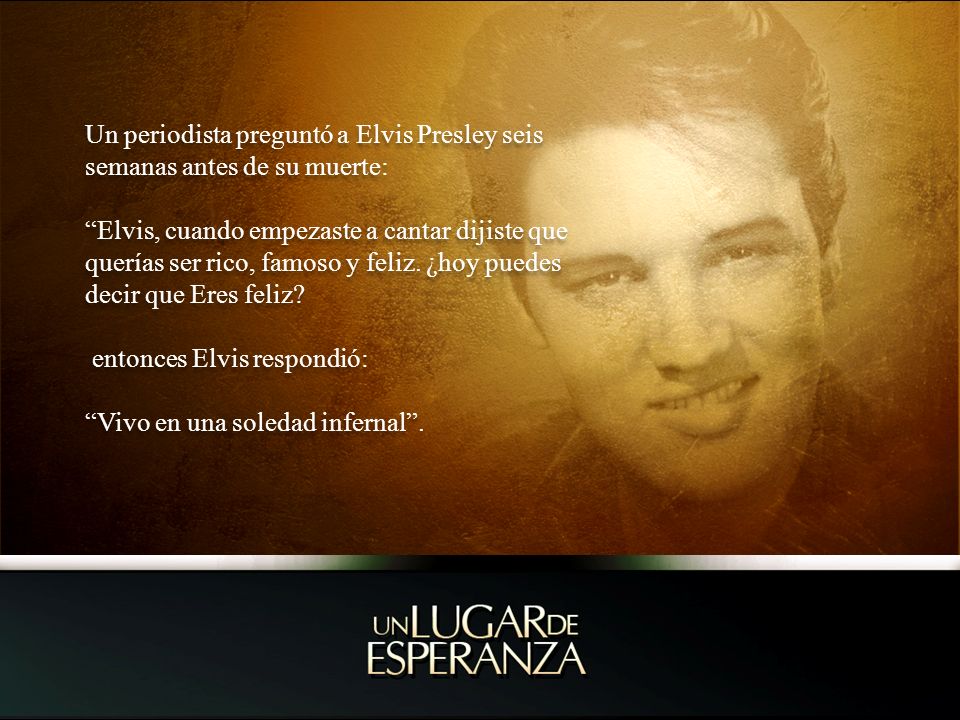 Un periodista preguntó a Elvis Presley seis semanas antes de su muerte: