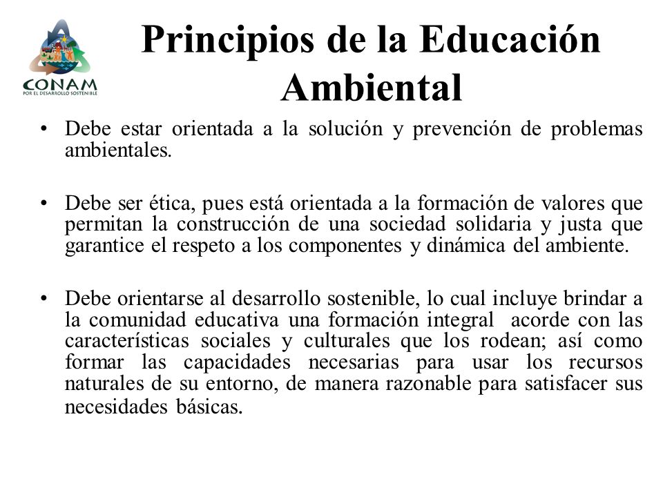 Principios de la Educación Ambiental