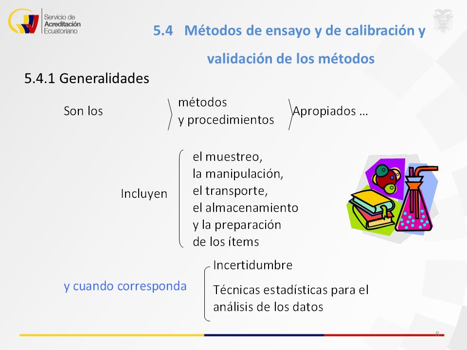 5.4 Métodos de ensayo y de calibración y validación de los métodos