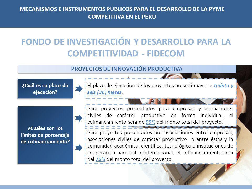 FONDO DE INVESTIGACIÓN Y DESARROLLO PARA LA COMPETITIVIDAD - FIDECOM