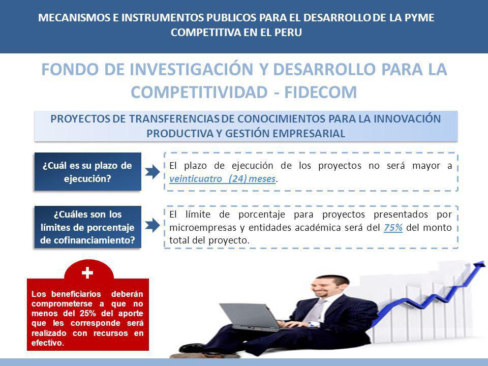 FONDO DE INVESTIGACIÓN Y DESARROLLO PARA LA COMPETITIVIDAD - FIDECOM