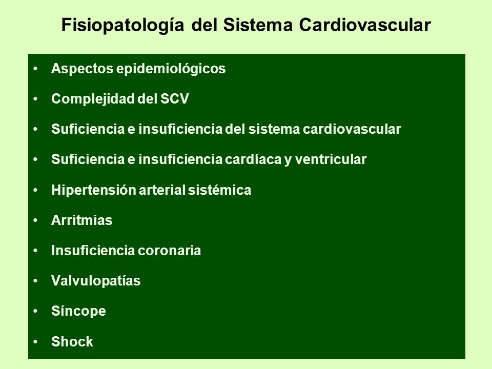 Fisiopatología del Sistema Cardiovascular