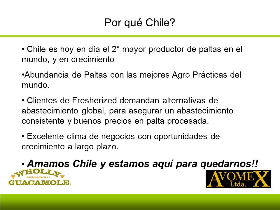 Por qué Chile Chile es hoy en día el 2° mayor productor de paltas en el mundo, y en crecimiento.