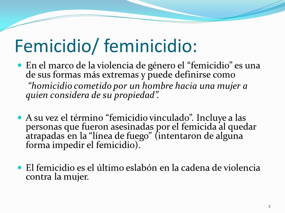 Femicidio/ feminicidio: