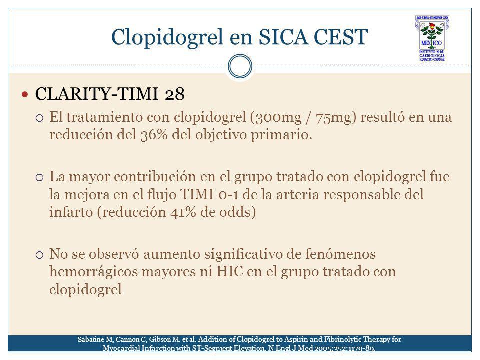 Clopidogrel en SICA CEST