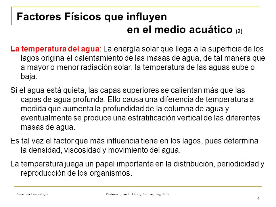 Factores Físicos que influyen en el medio acuático (2)
