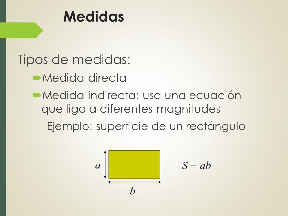 Medidas Tipos de medidas: Medida directa
