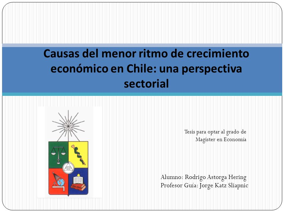 Causas del menor ritmo de crecimiento económico en Chile: una perspectiva sectorial