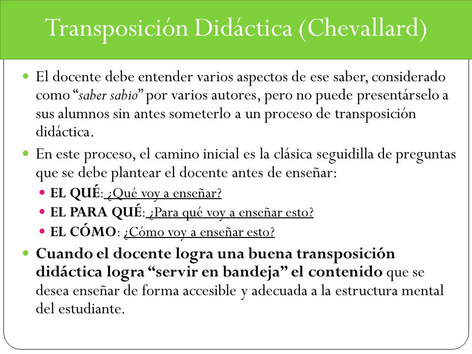Transposición Didáctica (Chevallard)