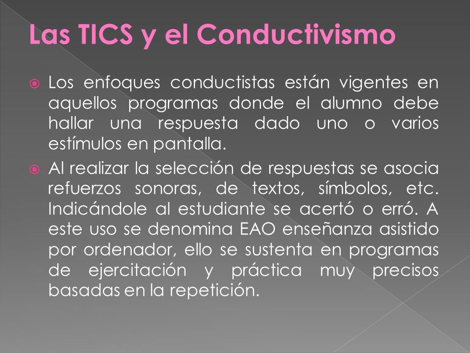 Las TICS y el Conductivismo