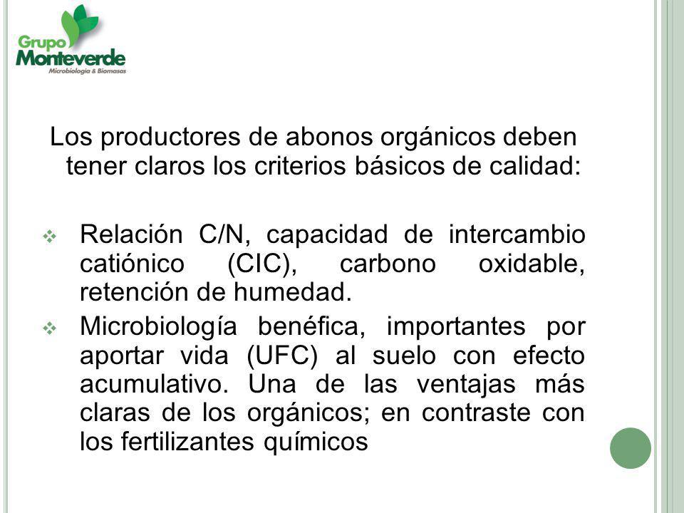 Los productores de abonos orgánicos deben tener claros los criterios básicos de calidad: