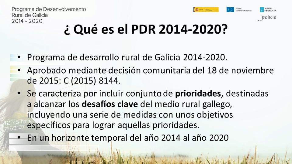 ¿ Qué es el PDR Programa de desarrollo rural de Galicia
