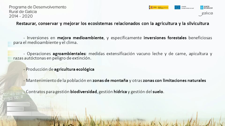 Restaurar, conservar y mejorar los ecosistemas relacionados con la agricultura y la silvicultura